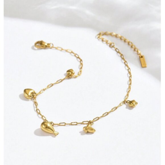 Ocean Charm Anklet | 14K Gold Filled over Sterling Silver - Picture 2 of 4